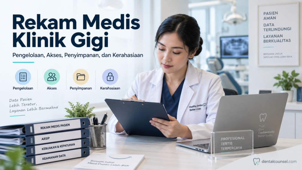 Pengelolaan rekam medis klinik gigi untuk akses, penyimpanan, dan kerahasiaan data pasien